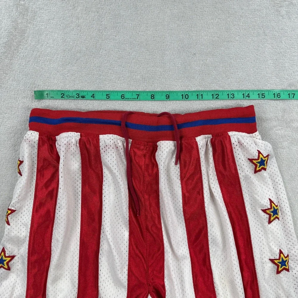Harlem Globetrotters Basketball Shorts Men M Red White Striped Mesh Star Logo